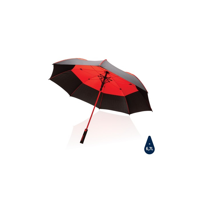 Parasol sztormowy 27", automatyczny Impact AWARE™ rPET czerwony