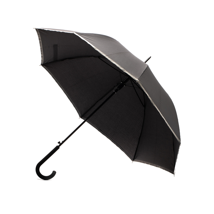 Parasol z taśmą odblaskową Refu, czarny