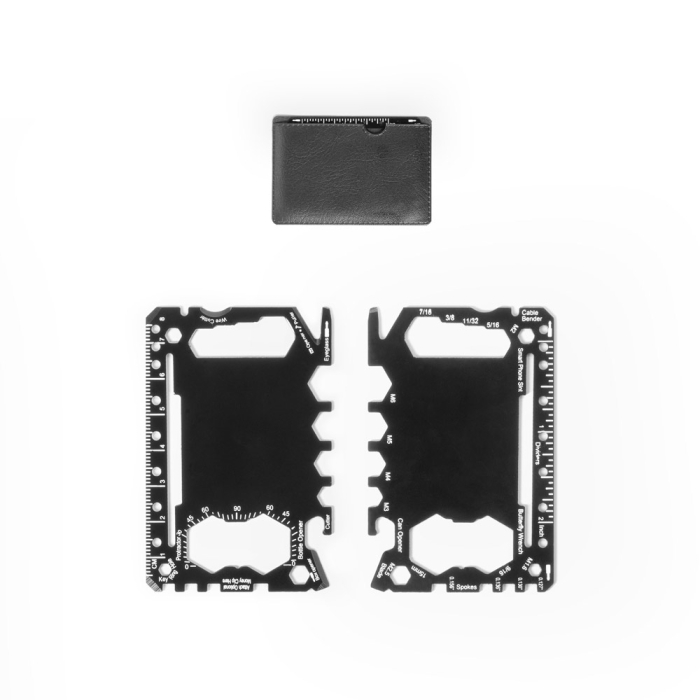 PEEBLES. Karta wielofunkcyjna ze stali nierdzewnej z 20 funkcjami