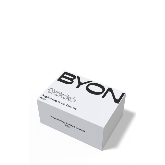 Pierścień na serwetkę PORTO 4-szt, beżowy