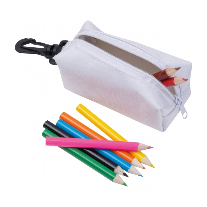 Piórnik z kredkami CARLTON, biały