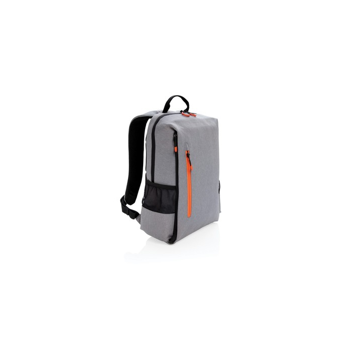 Plecak na laptopa 15,6" Lima, ochrona RFID szary, pomarańczowy