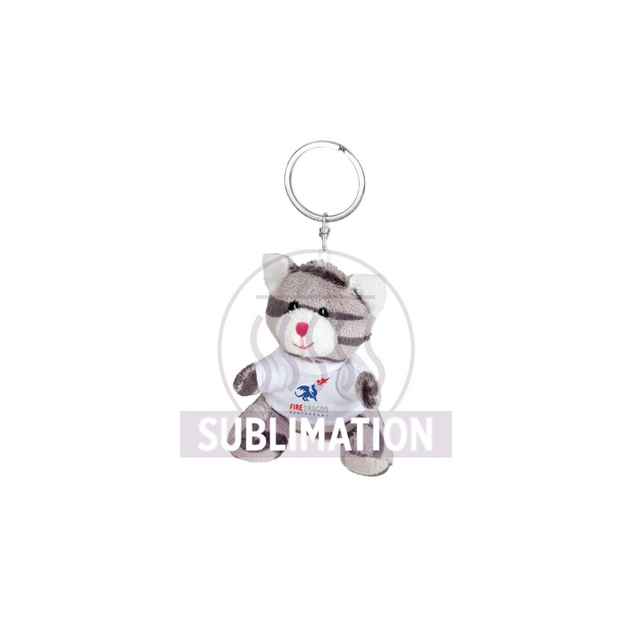 Pluszowy kot, brelok | Ollie szary