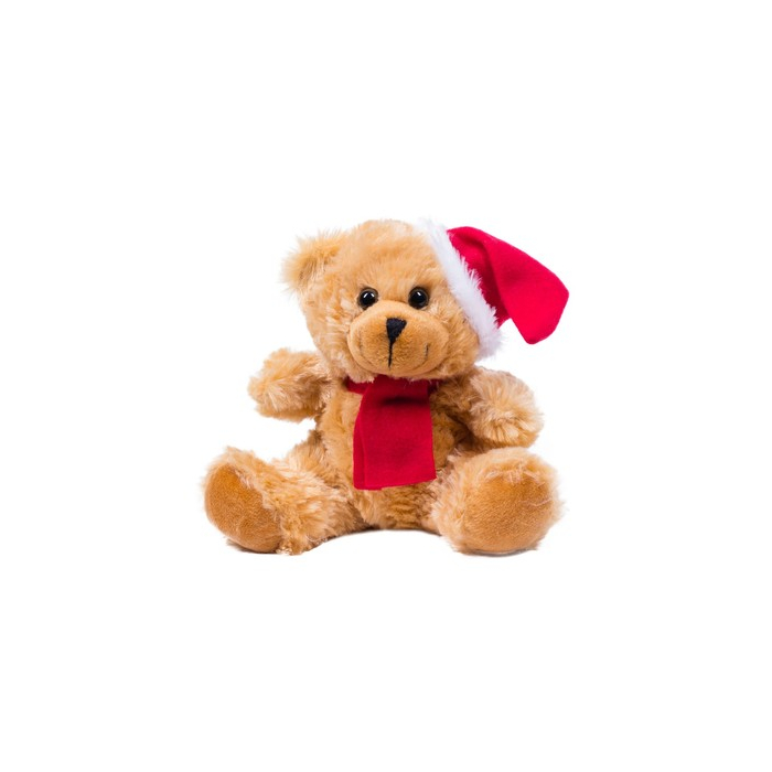 Pluszowy miś świąteczny | Clarence brązowo-czerwony