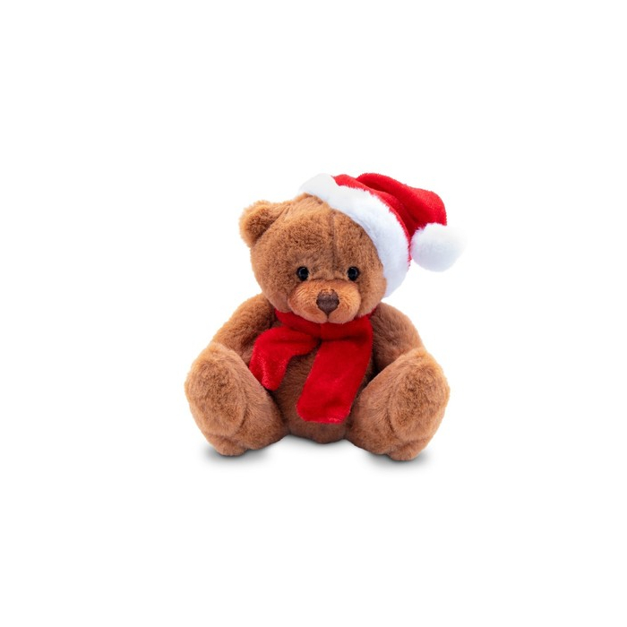 Pluszowy miś świąteczny | Nathan Brown brązowo-czerwony
