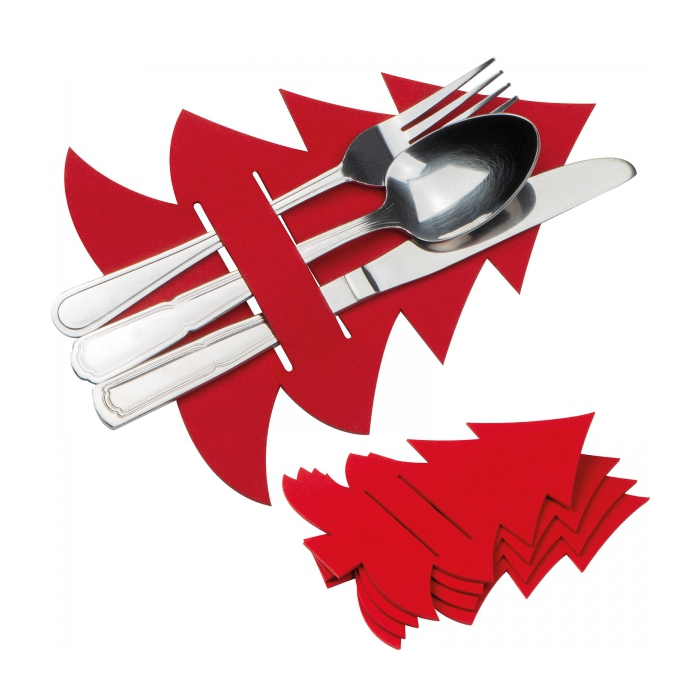 Podkładki do sztućców XMAS, czerwony