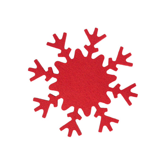 Podkładki filcowe Snowflake, czerwony