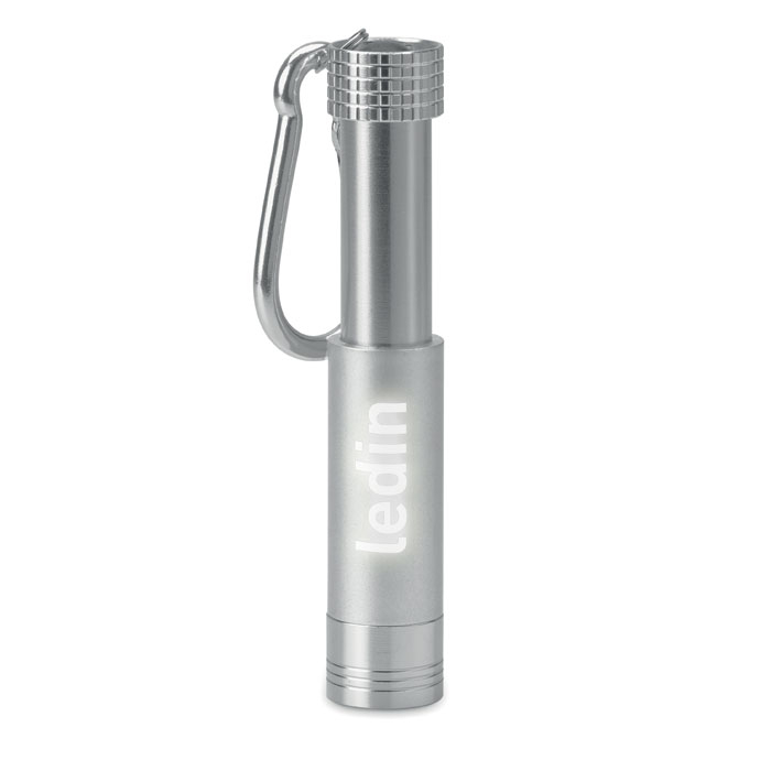 POP LIGHT - Brelok aluminiowy LED, Srebrny