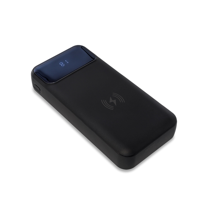 Power bank 20000 mAh z ładowarką indukcyjną Supremi, czarny