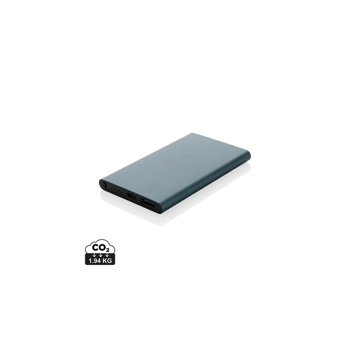 Power bank 4000 mAh z aluminium z recyklingu niebieski