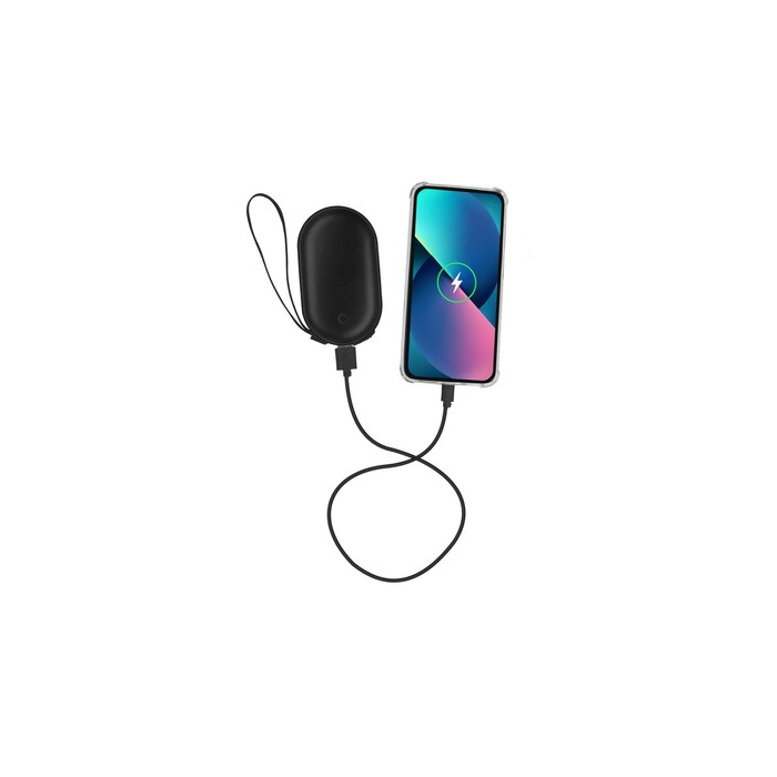 Power bank 4000 mAh z ogrzewaczem do rąk czarny