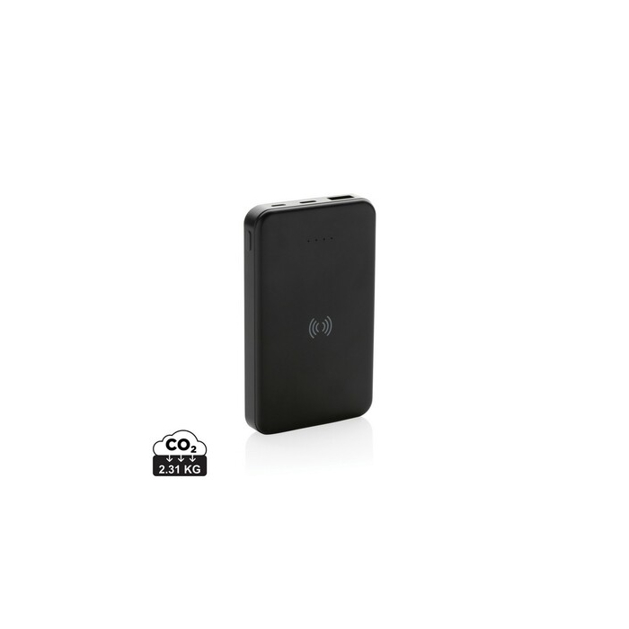 Power bank 5000 mAh, ładowarka bezprzewodowa 5W czarny