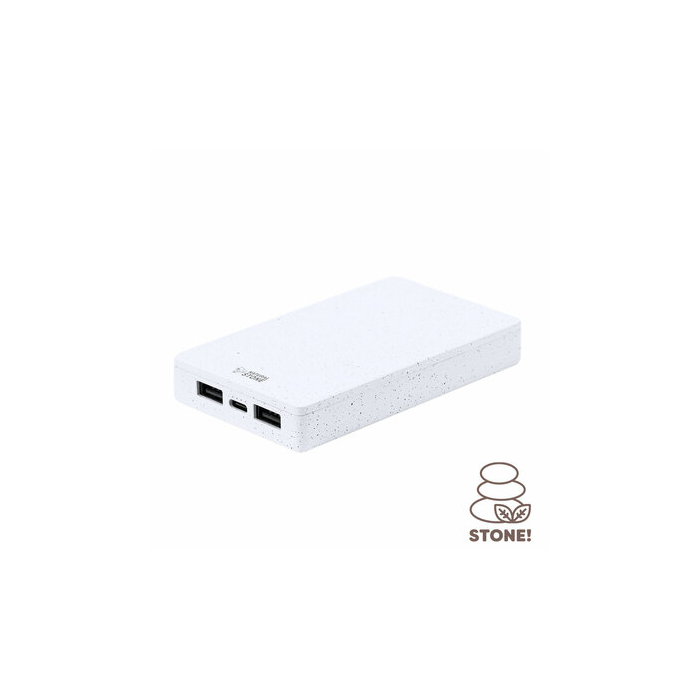 Power bank 5000 mAh z ekstraktu kamienia biały