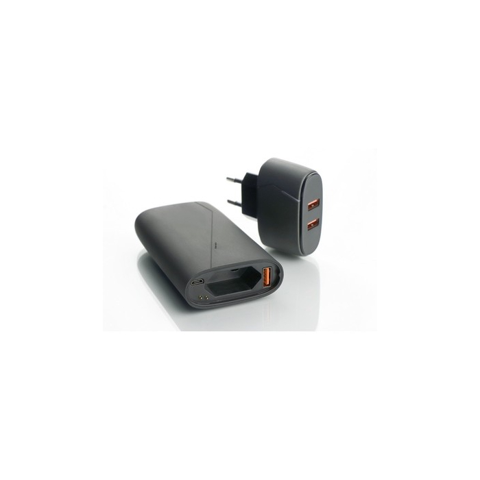 Power bank 7500 mAh Mauro Conti, adapter sieciowy szary