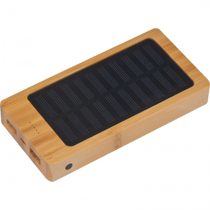 Power bank 8000 mAh solarny, beżowy
