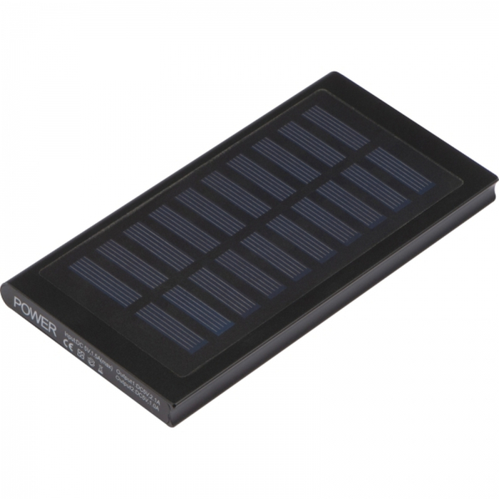 Power bank 8000 mAh solarny, czarny