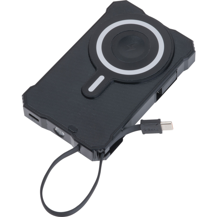 Power bank solarny 10 000 mAh BREDA, czarny