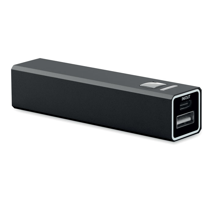 POWERALUC - Power bank 2600 mAh, Czarny