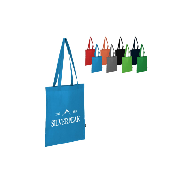 R-PET Torba transportowa z długimi uchwytami z włókniny 38 x 42 cm 75 g/m²