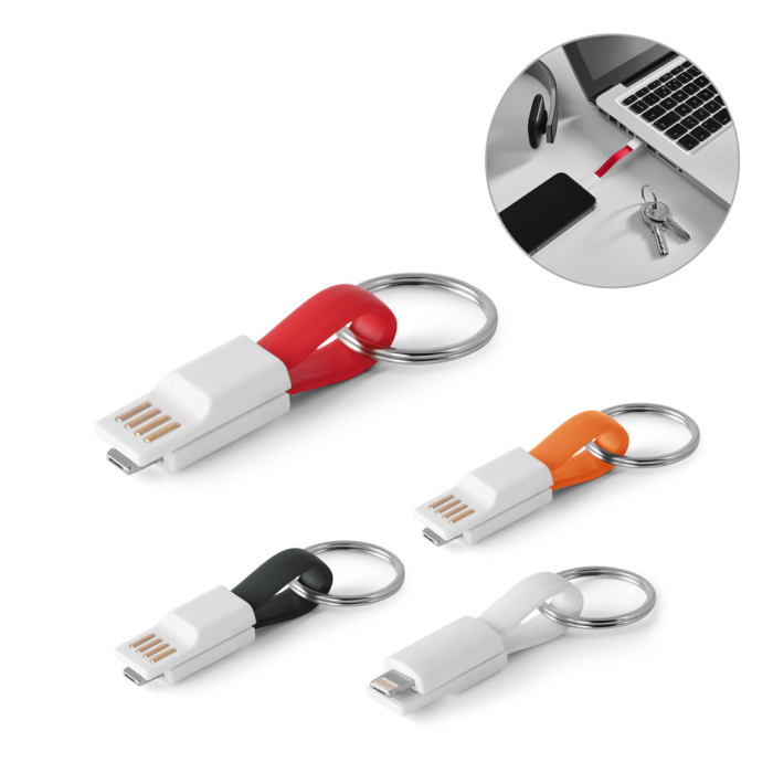 RIEMANN. Kabel USB ze złączem 2 w 1 z ABS i PVC