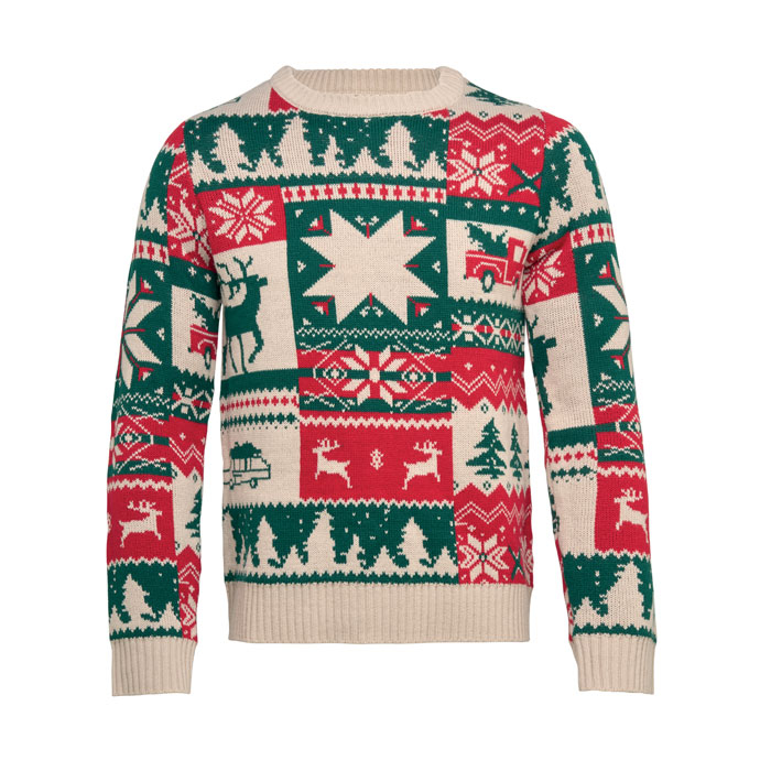 SHIMIS XL - Świąteczny sweter z dzianiny L-XL, Bezowy