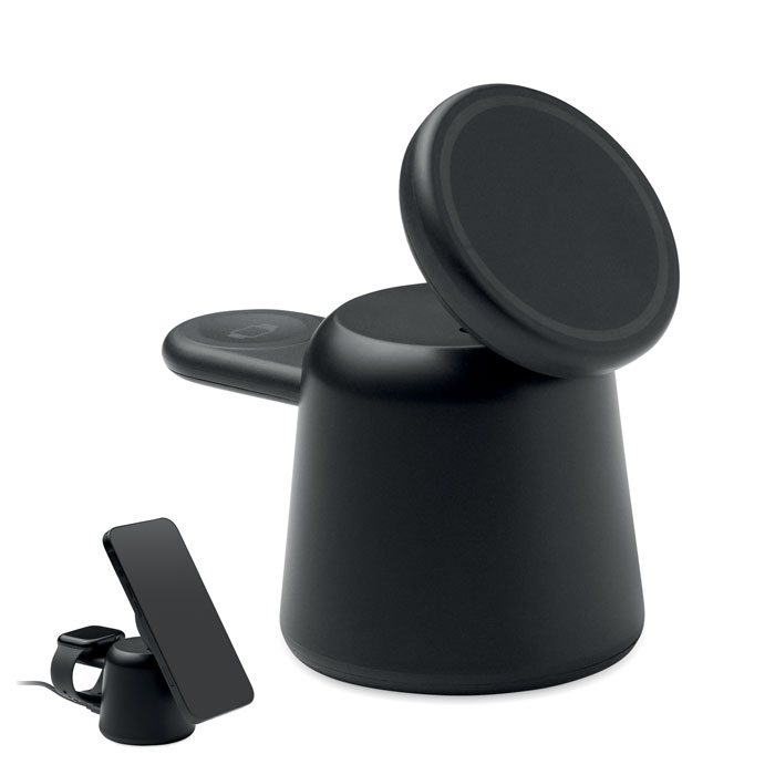 SIMPA - Ładowarka bezprzew 3 w 1, 15 W, Czarny