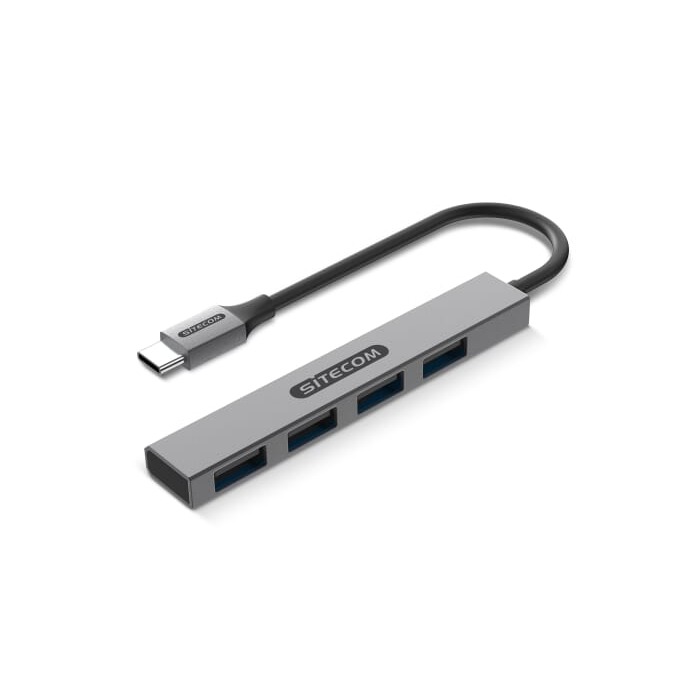 Sitecom CN-5001 USB-C to 4x USB-A Nano hub, szary