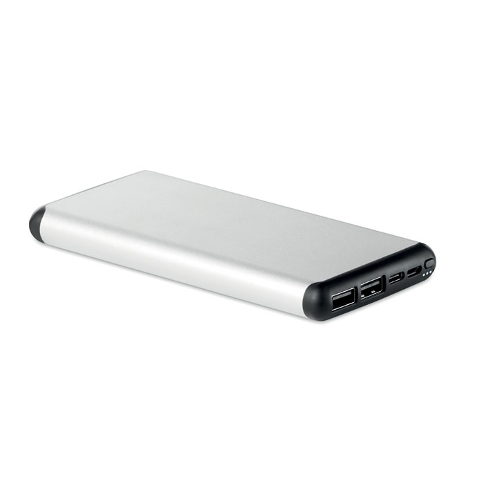 SIUR POWER - Powerbank 10000mAh, Srebrny Mat