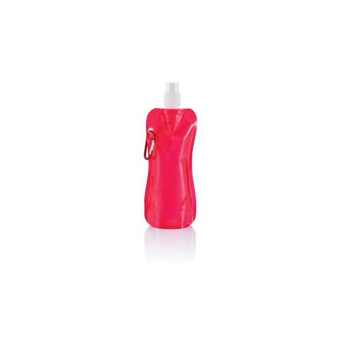 Składana butelka sportowa 400 ml z karabińczykiem czerwony, biały