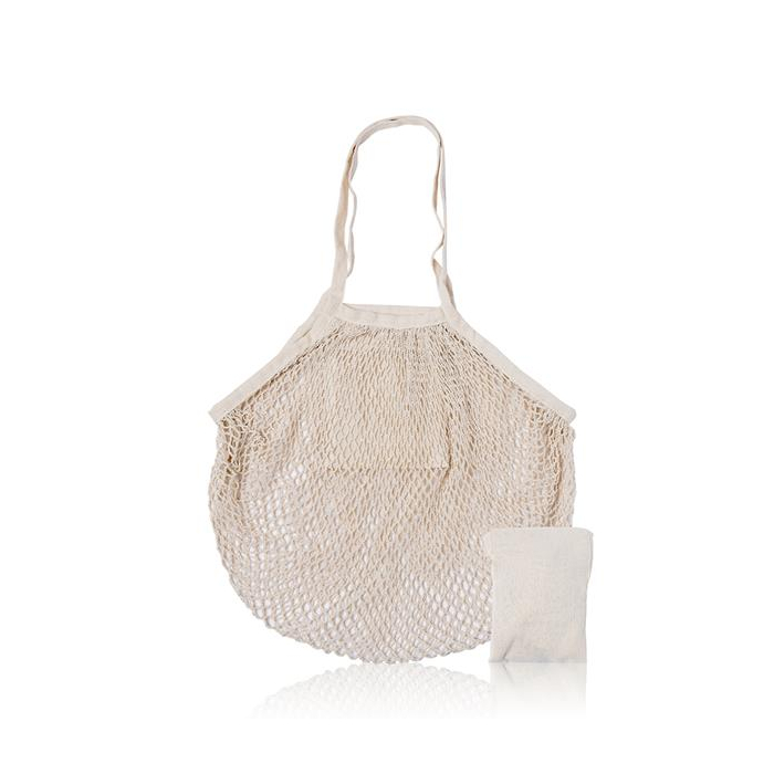 Składana torba z siateczki, 100% bawełny, z rączkami / NetFoldable