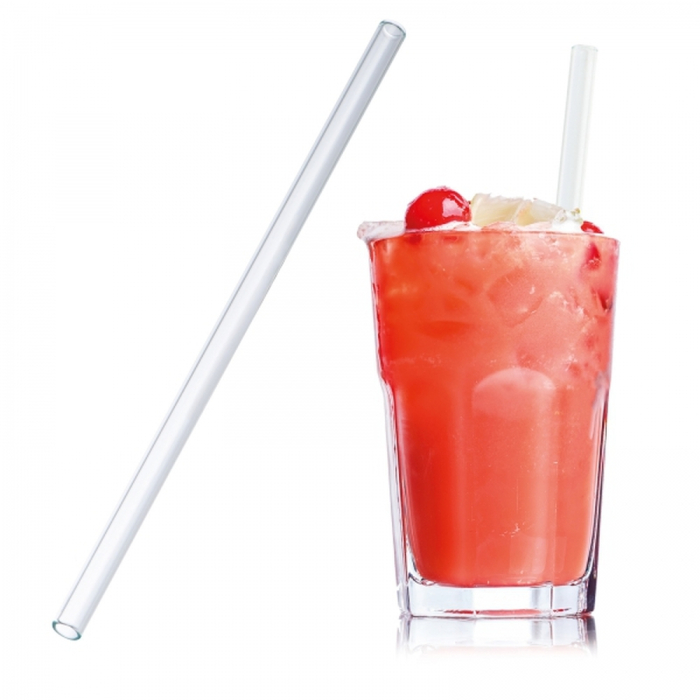 Słomka do napojów szklana 20 cm, przeźroczysty