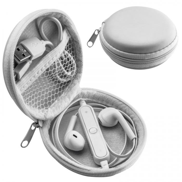 Słuchawki douszne bluetooth, biały