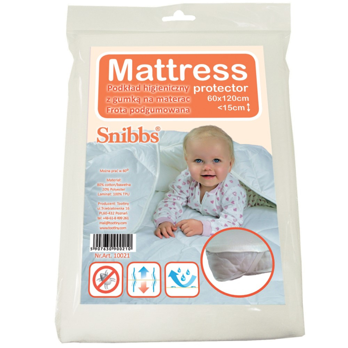 SNI Ochraniacz na materac z gumką nar 60x120 Biały