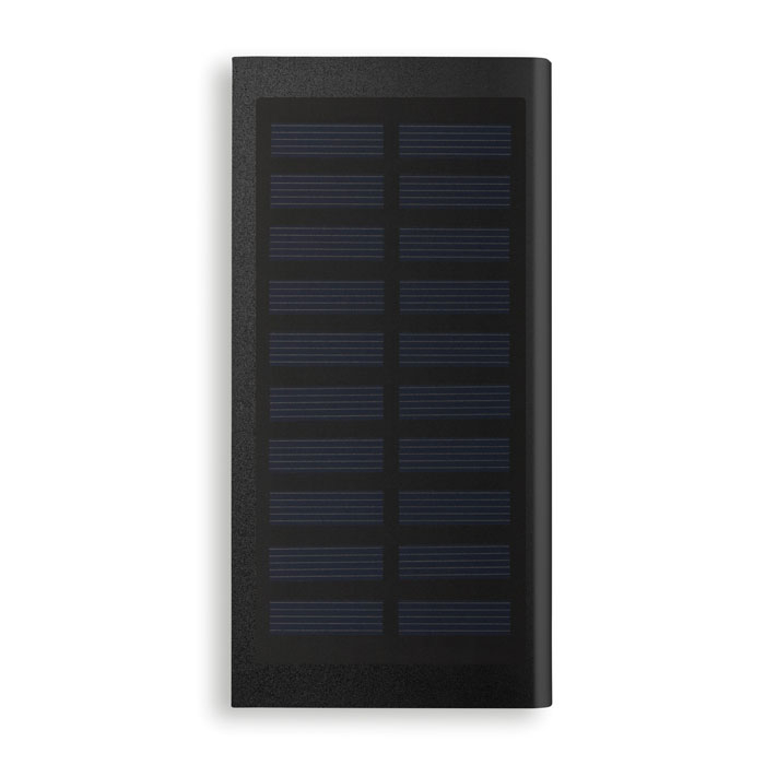 SOLAR POWERFLAT - Solarny power bank 8000 mAh, Czarny