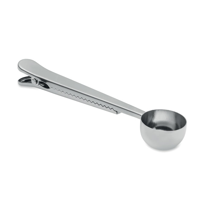 SPOONCOOP - Miarka do kawy z klipsem do torby, Srebrny