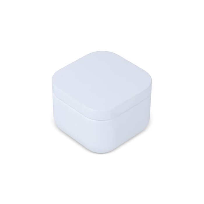 Square Scented Candle recycled tin, biały