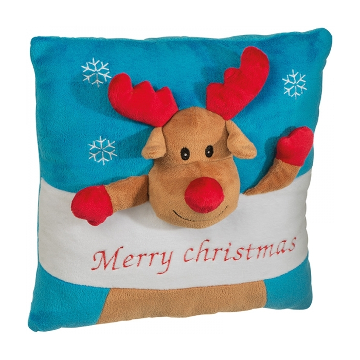 Świąteczna poduszka RUDOLSTADT, czerwono-niebieski