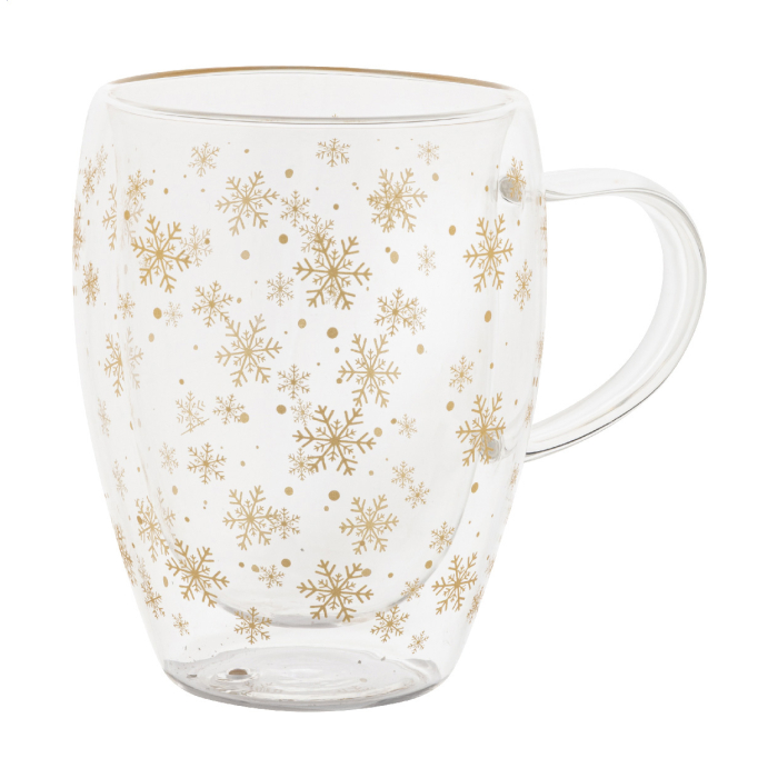 Świąteczny szklany kubek termiczny