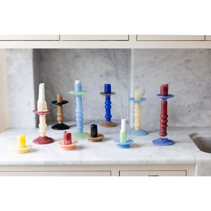 Świecznik Lara XS, miętowozielony/jasnoniebieski