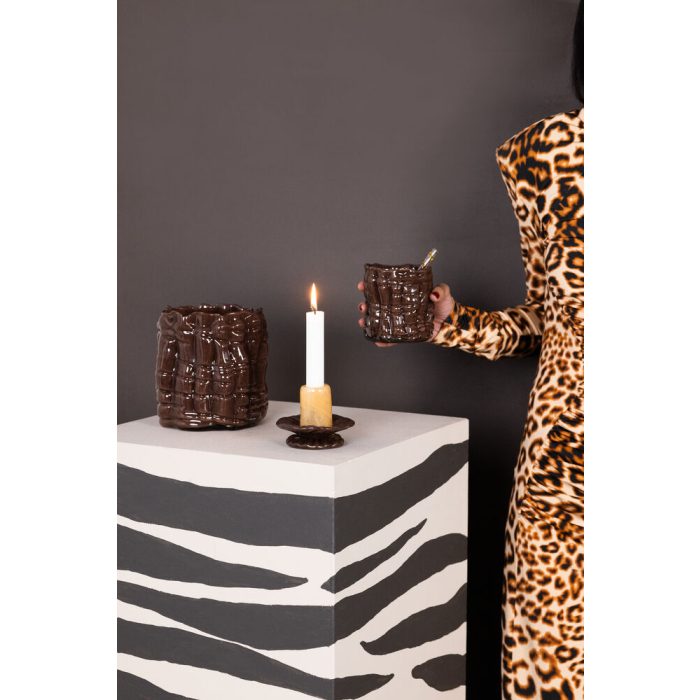 Świecznik LARANNE S, brązowy