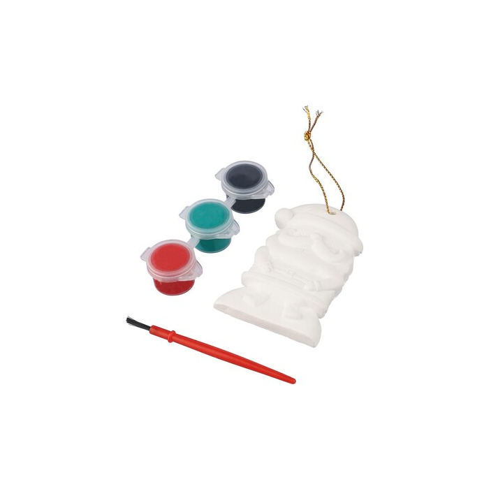 Święty Mikołaj do malowania, farbki i pędzelek neutralny