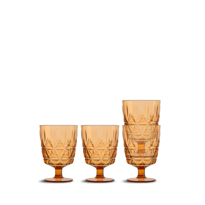 SZKLANKI/KIELISZKI PICNIC JUNI, 4-PACK, BURSZTYNOWY