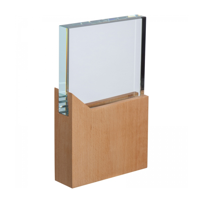 Szklany blok trofeum, beżowy