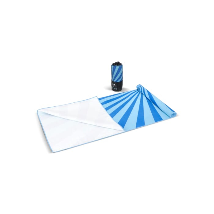 Szybkoschnący ręcznik plażowy R-PET 100×180 cm, sublimacja, niebieski
