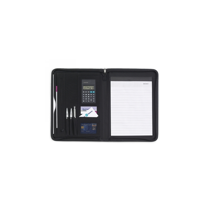 Teczka konferencyjna ok. A4 z notatnikiem i kalkulatorem czarny