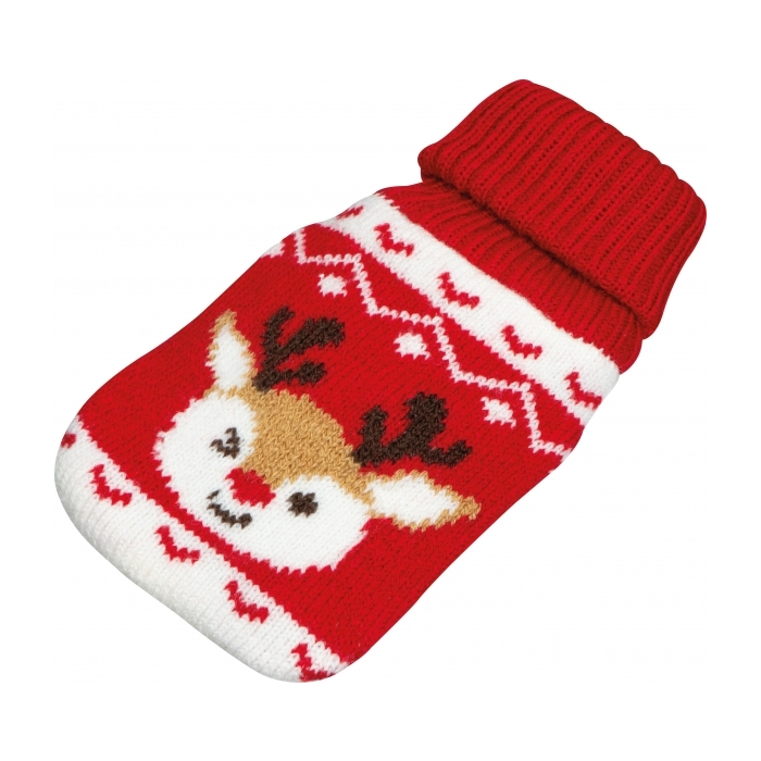 Termofor w świątecznym pokrowcu, czerwony