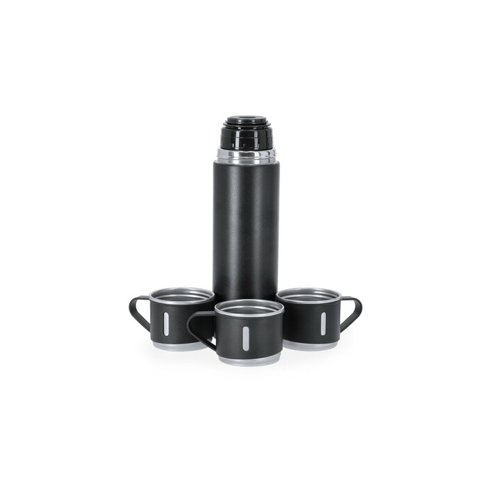 Termos 420 ml i 3 kubki 140 ml czarny