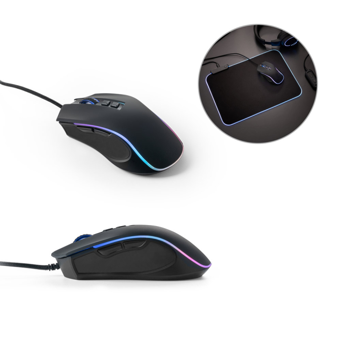 THORNE MOUSE RGB. Mysz do gier z kablem o długości 1.5 m i oświetleniem LED RGB z ABS