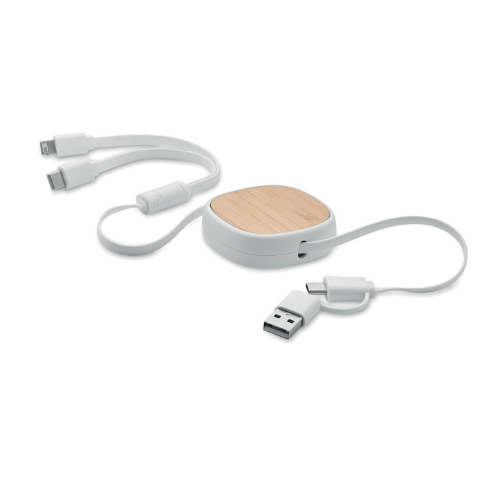TOGOBAM - Chowany kabel USB do ładowania, Bialy