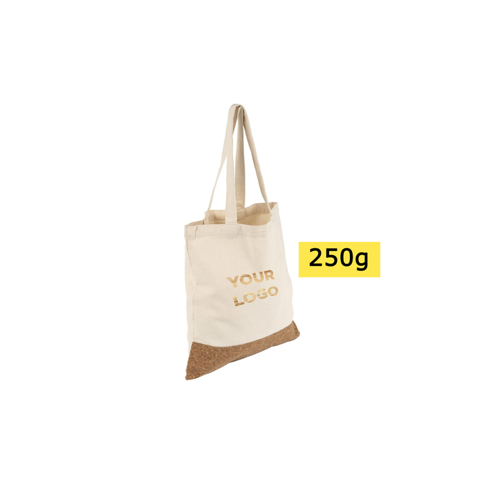 Torba bawełniana na zakupy z korkowym elementem beżowy